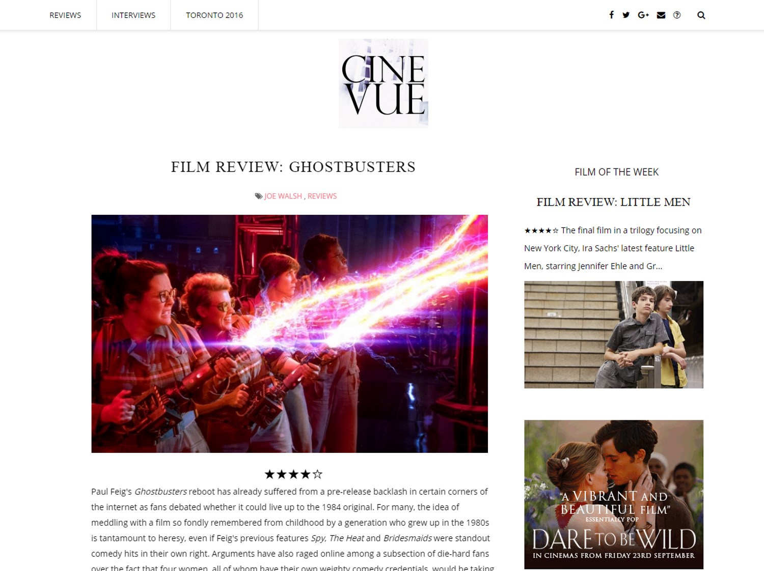 FILM REVIEW: GHOSTBUSTERS