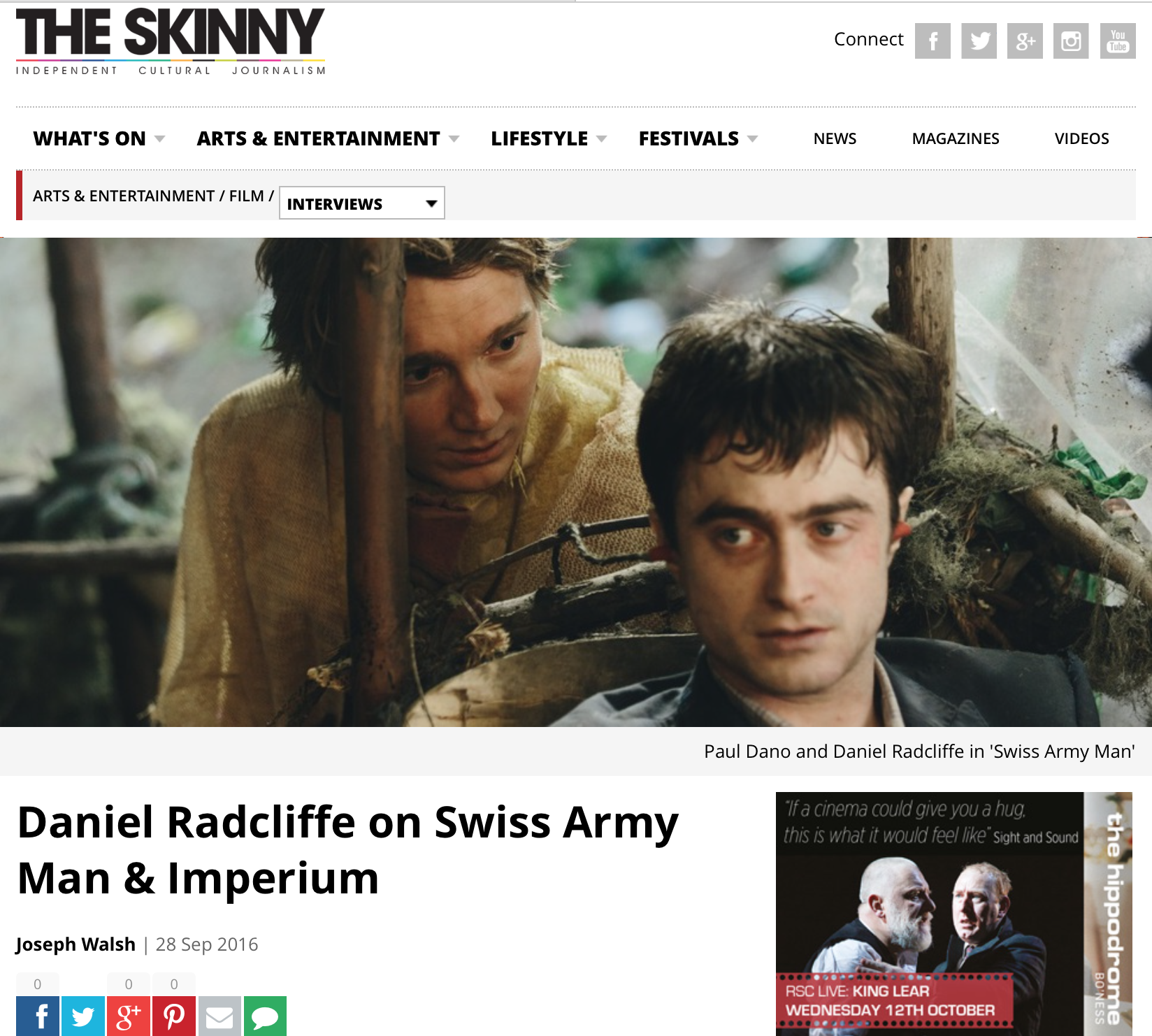Daniel Radcliffe on Swiss Army Man & Imperium