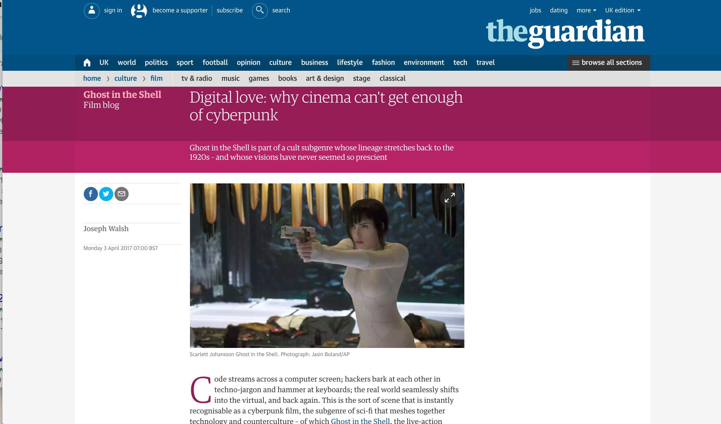 Digital Love: why cinema can't get enough of cyberpunk