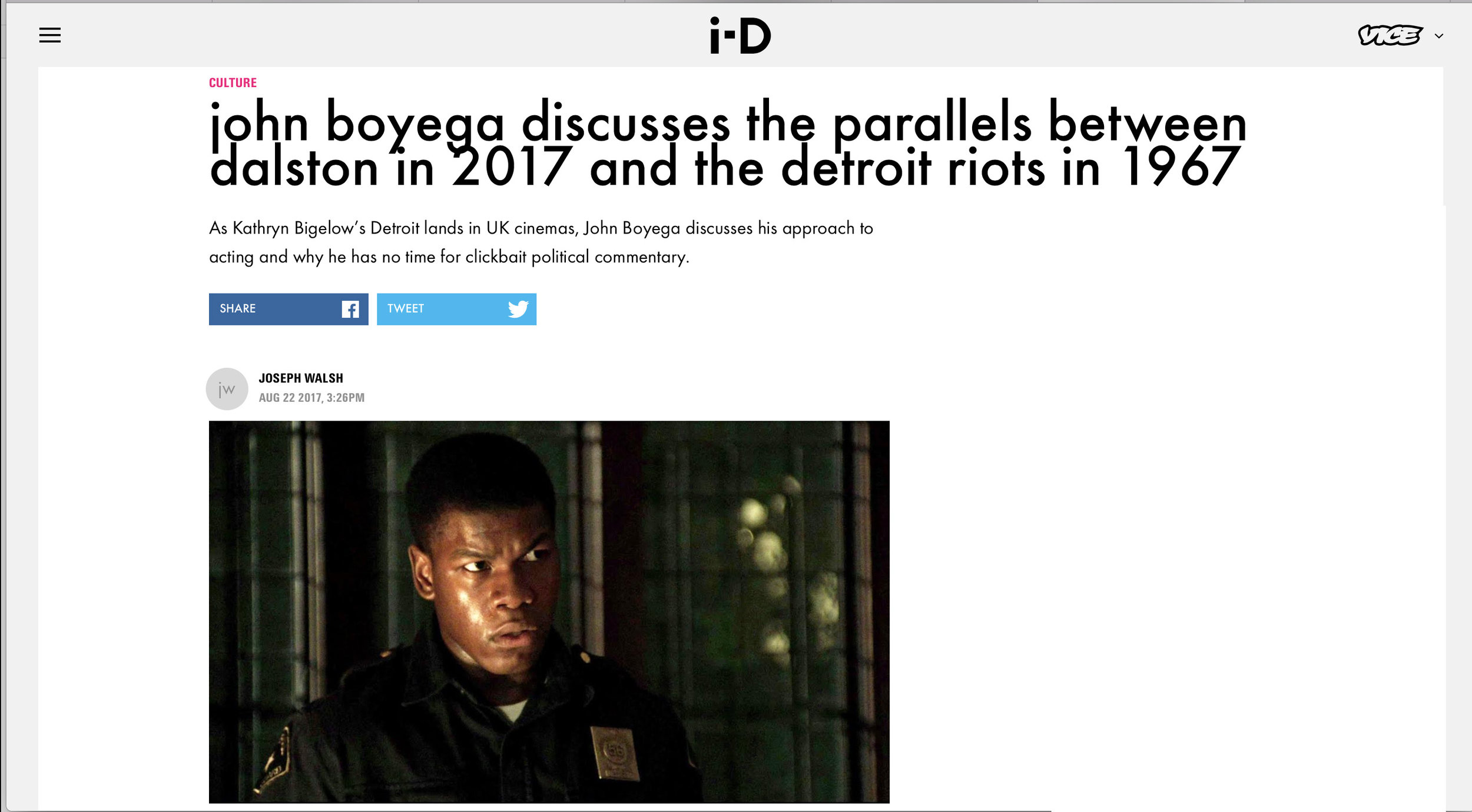 john boyega discusses the parallels between dalston in 2017 and the detroit riots in 1967