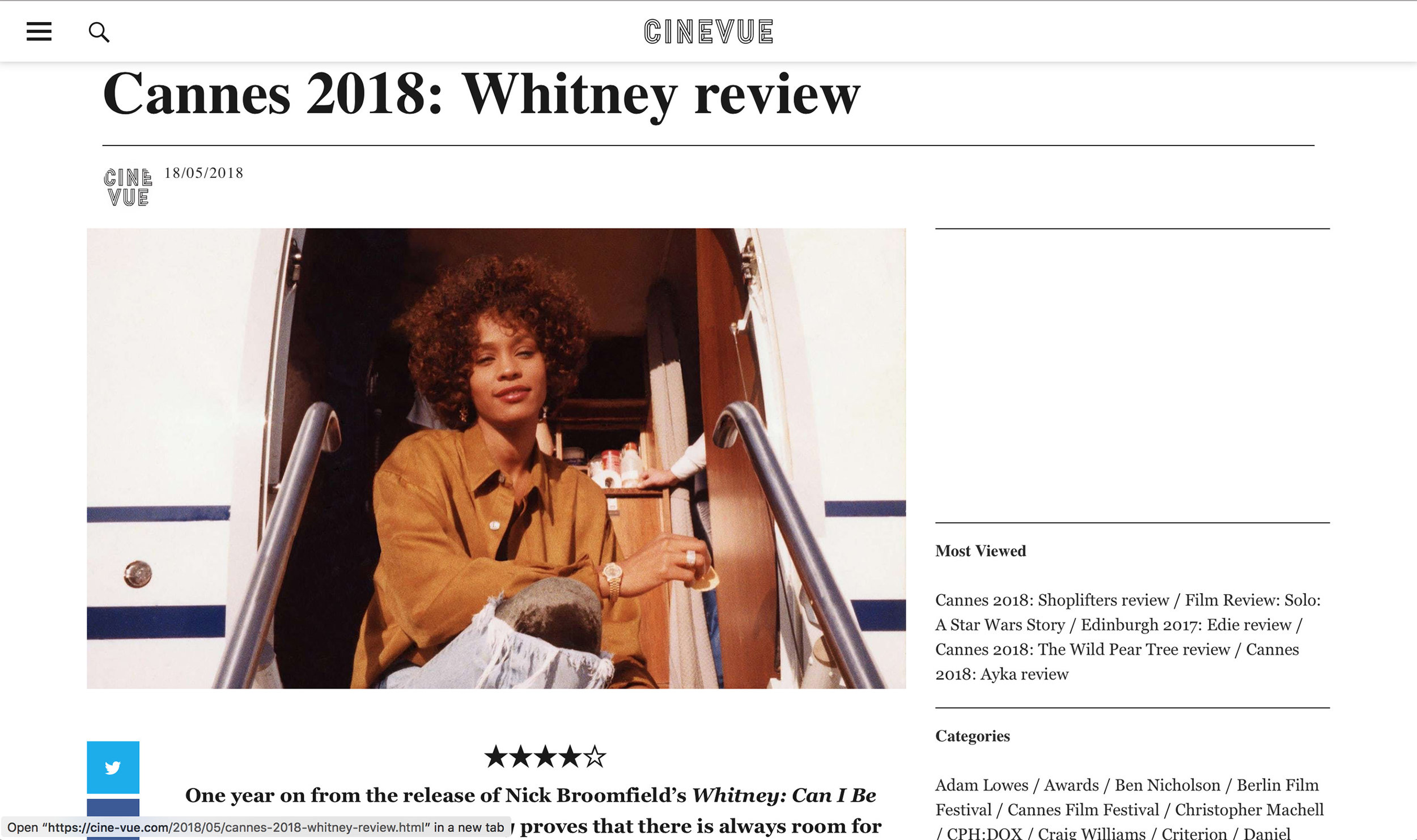 Cannes 2018: Whitney review