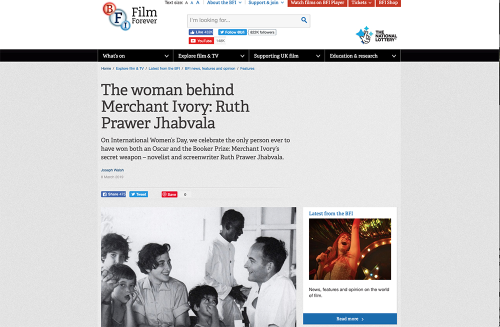 The woman behind Merchant Ivory: Ruth Prawer Jhabvala