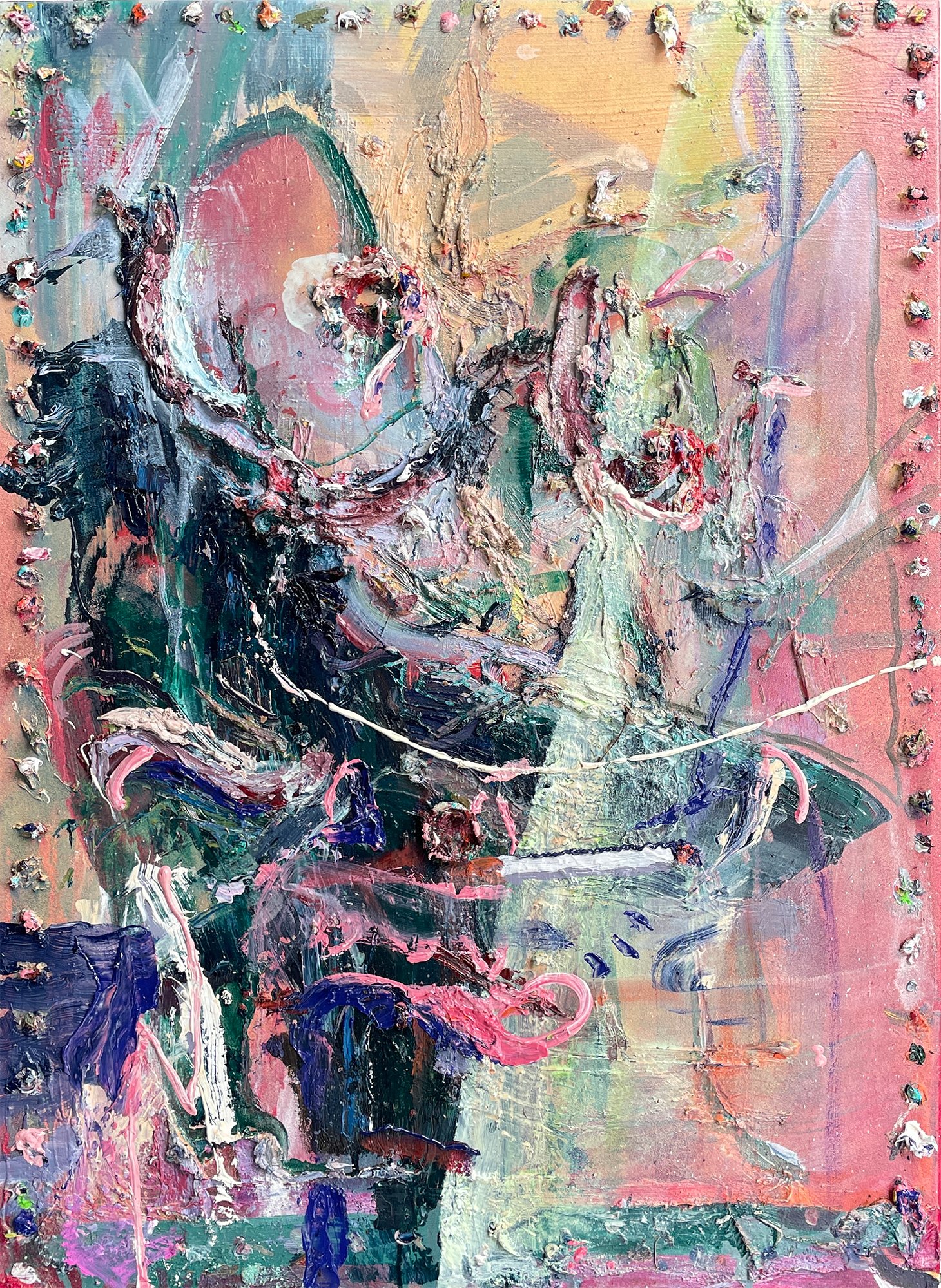  Scary Head (smoking) Oil on Canvas 53cm x 75cm 2022  © Jasper Elliott    