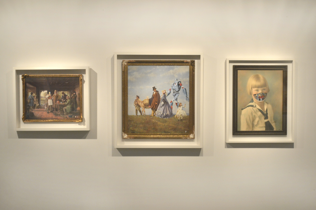 Left to right: Philjames, XXX, XXX, XXX, oil on board