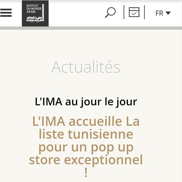 Glad to announce the opening of our exceptional pop-up store at the library of @institutdumondearabe from 12th to 29th of sept.
Come join us ! ☺️ https://www.imarabe.org/fr/actualites/l-ima-au-jour-le-jour/2019/l-ima-accueille-la-liste-tunisienne-pou