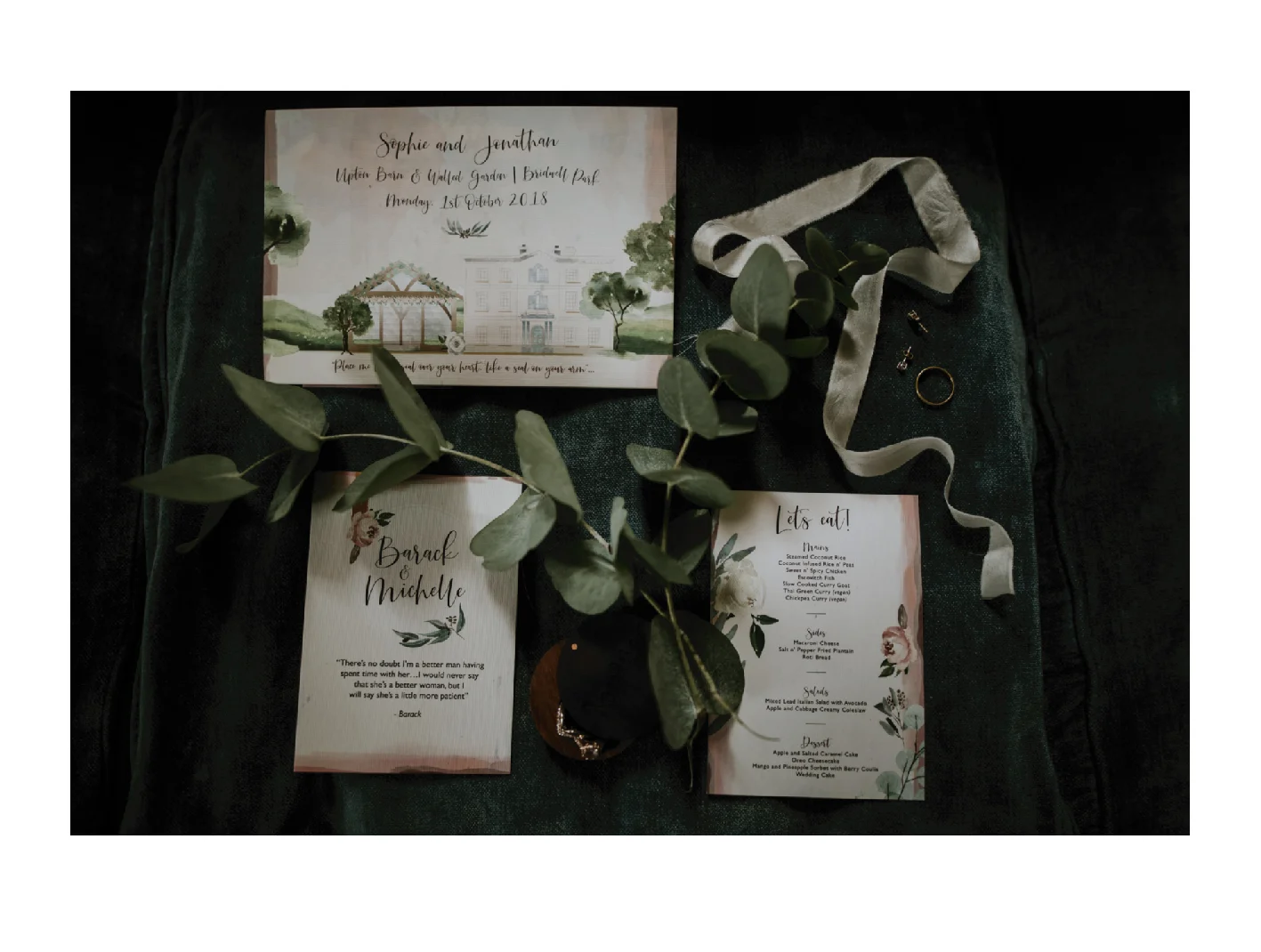Sophie & Jonathan’s one the day items photography by Lucy Turnball