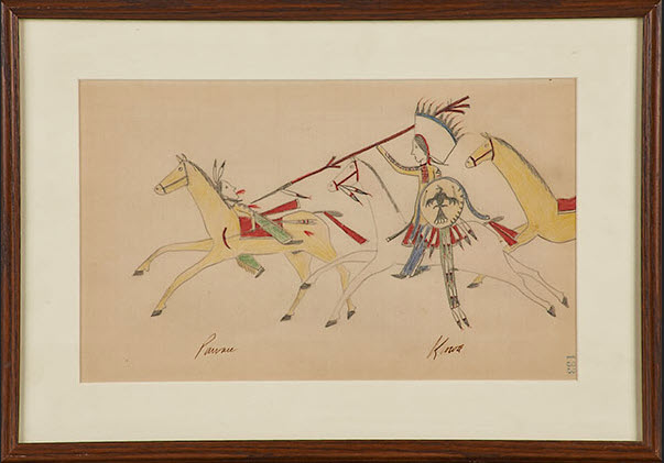 Kiowa ledger drawing, late 19th century