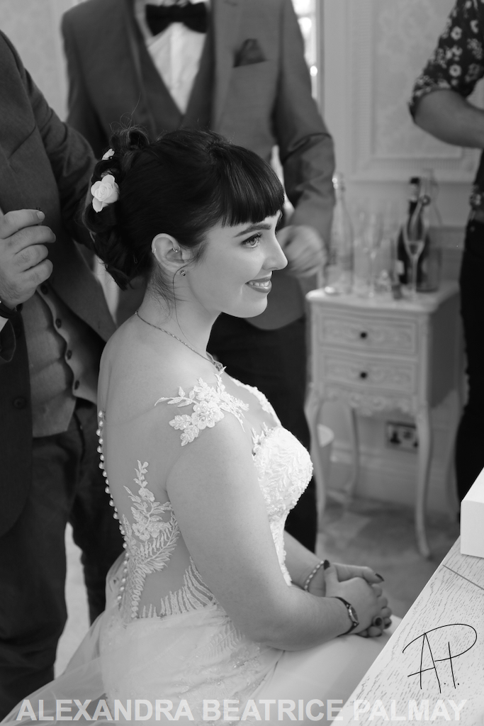The bride prepares