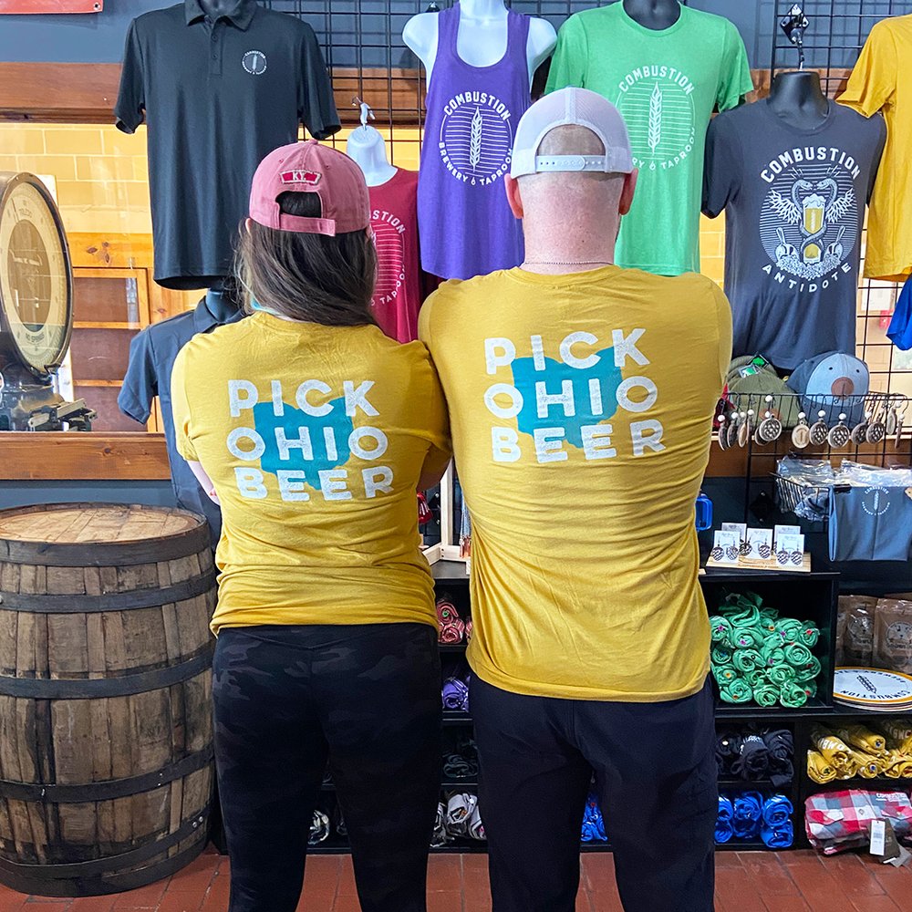 Combustion Brewery & Taproom — MUSTARD YELLOW COMBUSTION T-SHIRT -  CLEARANCE!