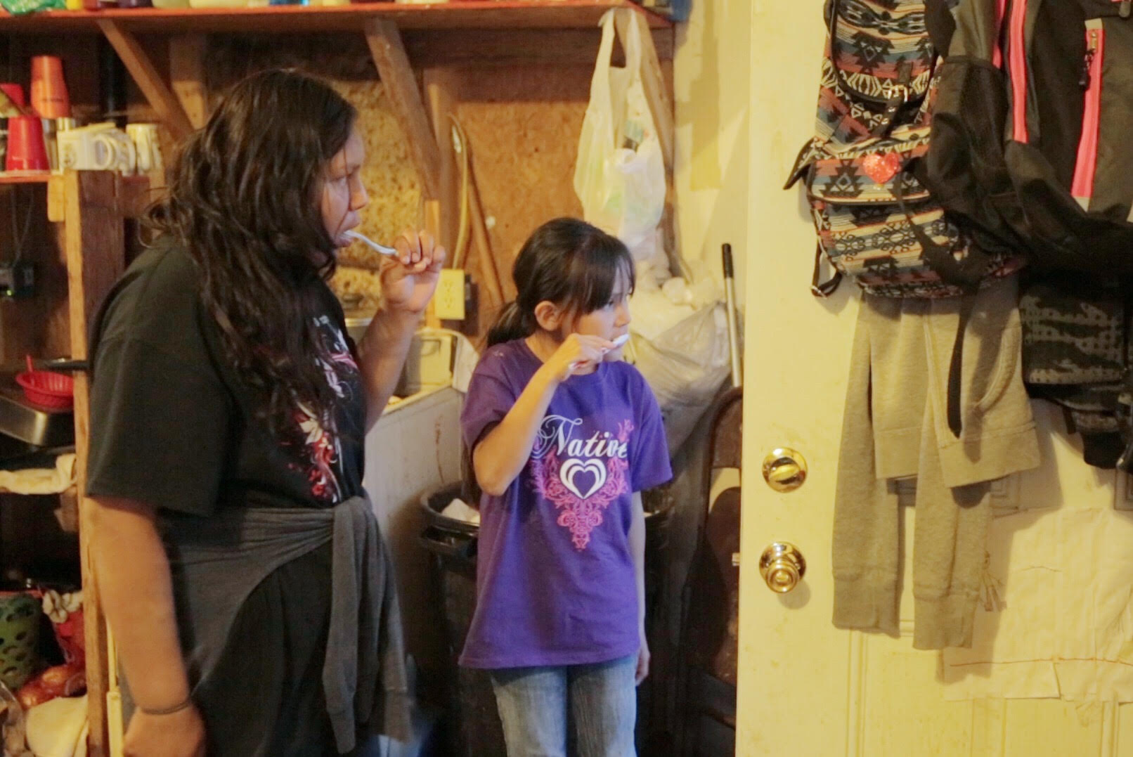   Baby Lisa’s brothers and sisters don’t have a sink, a shower or a toilet... so they use a bucket and a shelf as a ‘bathroom.’ Because of Baby Lisa’s special medical needs, this isn’t an option for her. About 40% of Navajo-American kids living on th