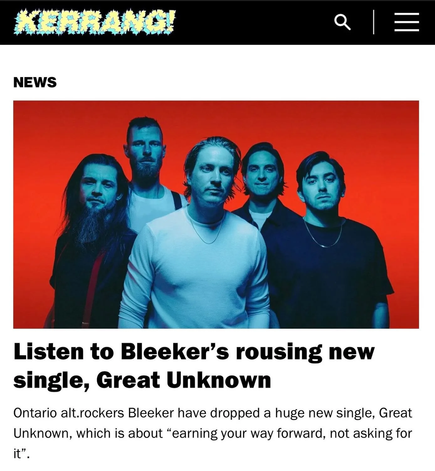 We still can&rsquo;t believe this happened! Huge thanks to @kerrangmagazine_ and our PR team at @turnthepageldn 👊🏻😎 who&rsquo;s streamed or watch Great Unknown? 

@knownaccomplice_ @thatjeff_official @republicofmusic