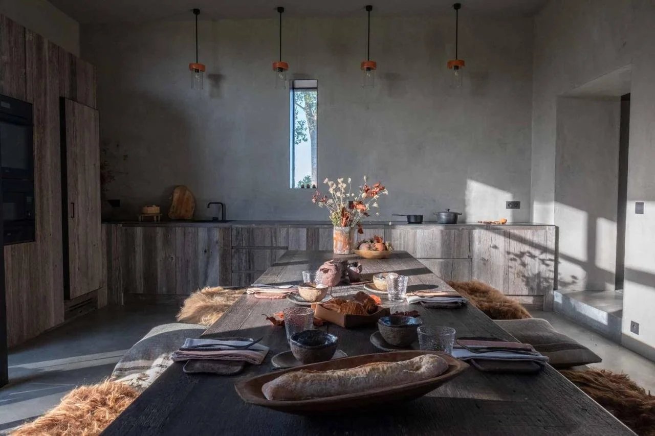 Projet de la ferme Gilberoux - table - cuisine en bois ancien