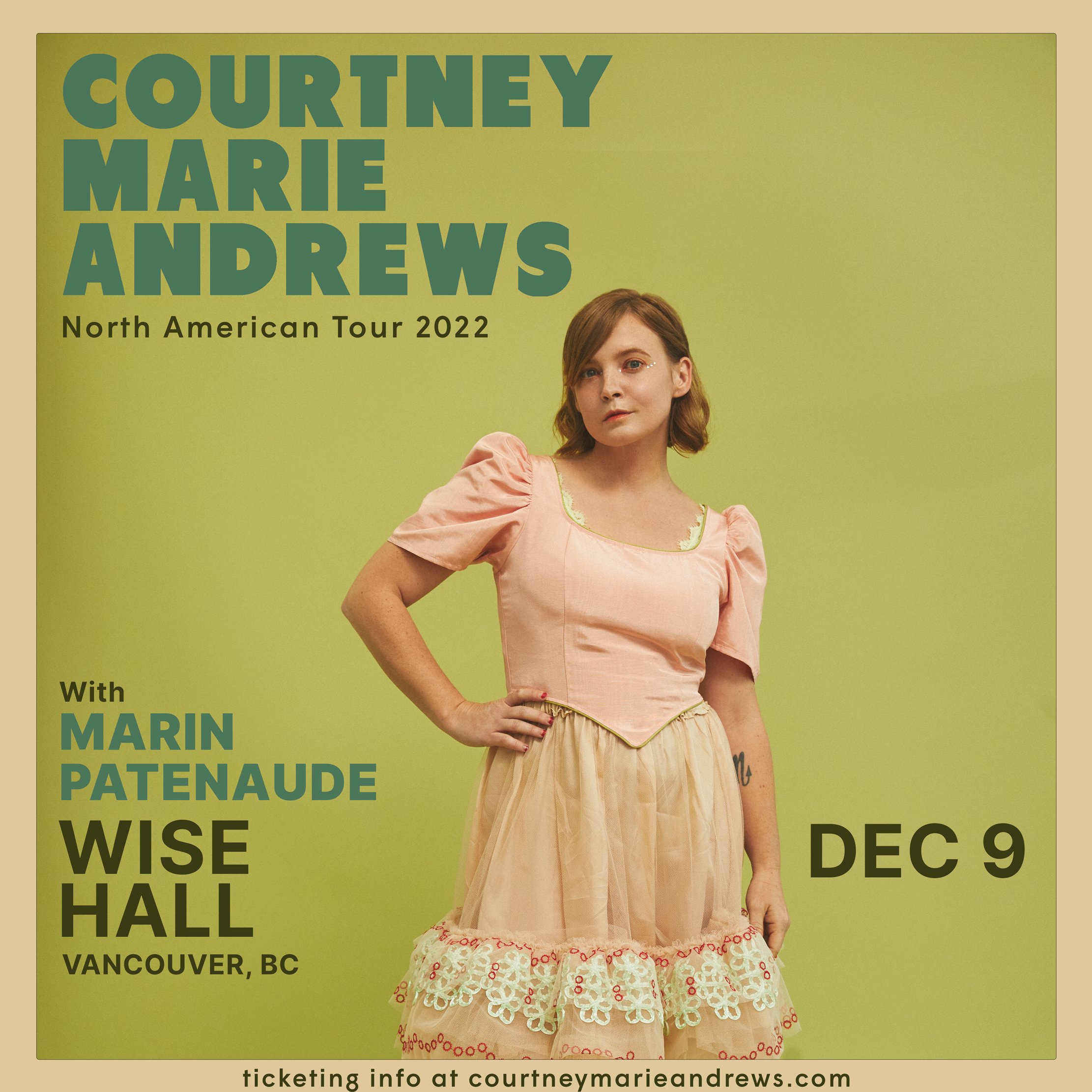 Solo show Friday December 9th opening for Courtney Marie Andrews
