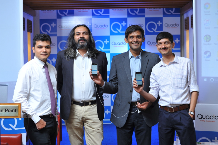 Q+ App Launch: Kaustuv Ray, Chief Audiologist, Neeraj Dotel, Anurag Sharma and Ketan Pandya, Development Manager, Quadio