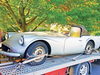 The Daimler SP250 is one of three cars that its Nottingham-based owner started working on – but still hasn’t finished, 22 years later.