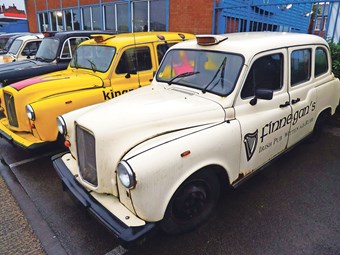 An example of the Fairway taxi introduced in 1989 is among the taxis acquired by Leacy Classics ready for restoration