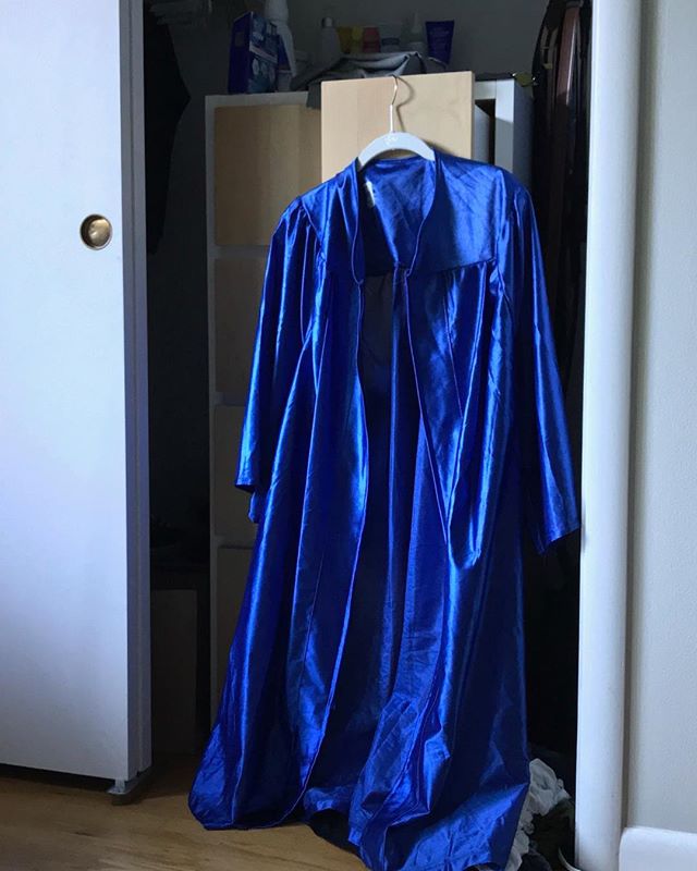 Graduation Day which is now called Promotion Day for Mr. Asher Carmichael Allen. Here comes high school. #hillview #graduationgown #eighthgrade