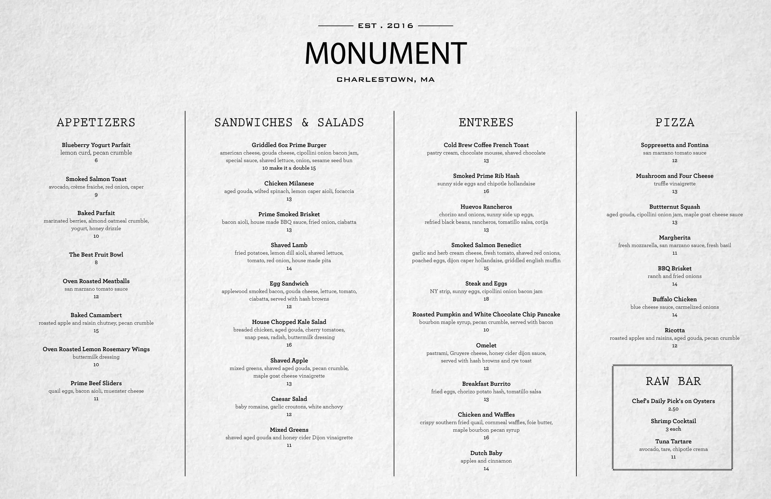 Proposal menu for Town Hall meeting.