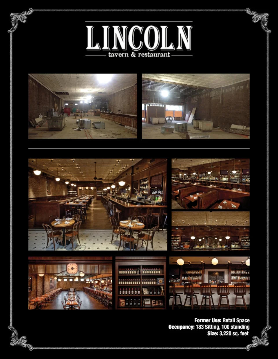 Front of restaurant design sheet.