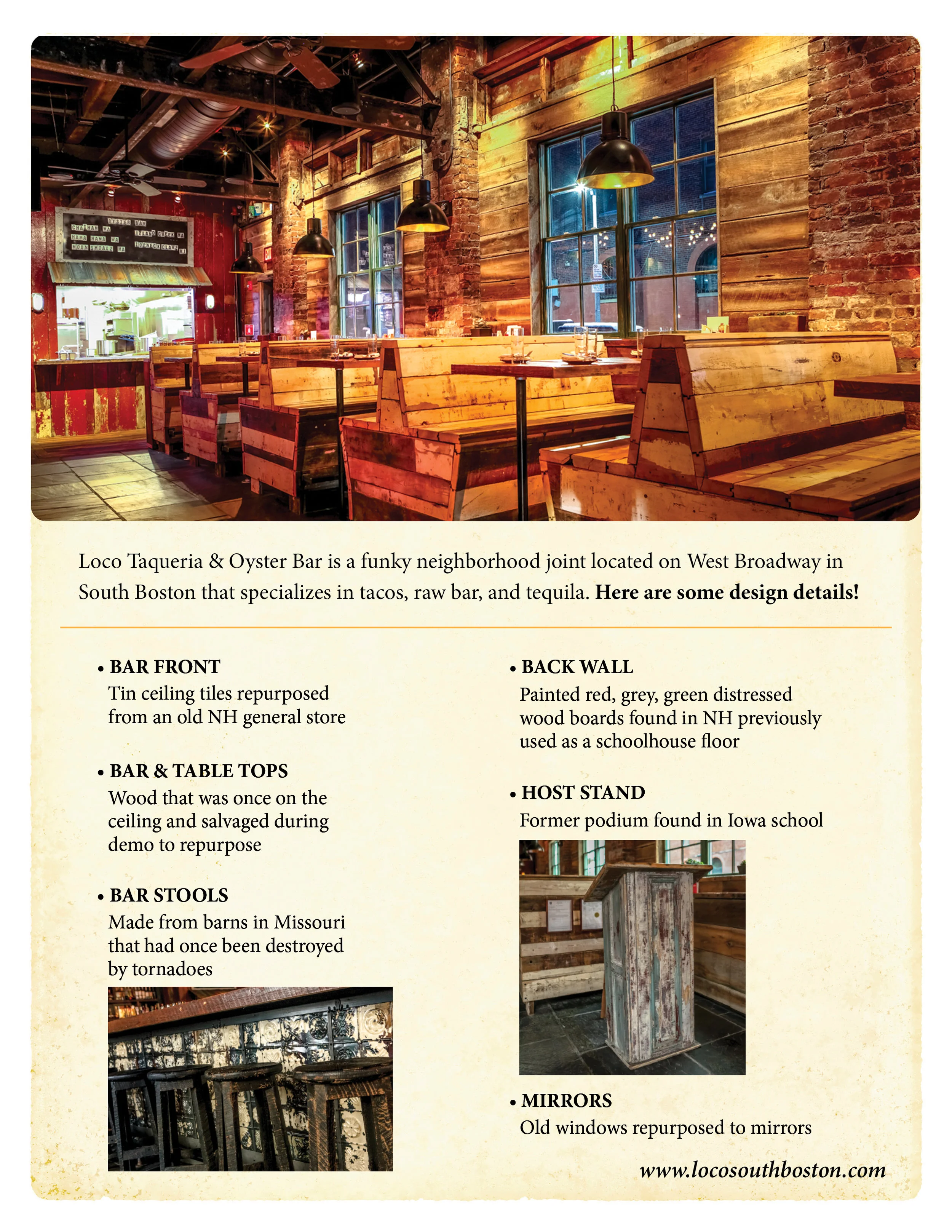 Back of restaurant design sheet.
