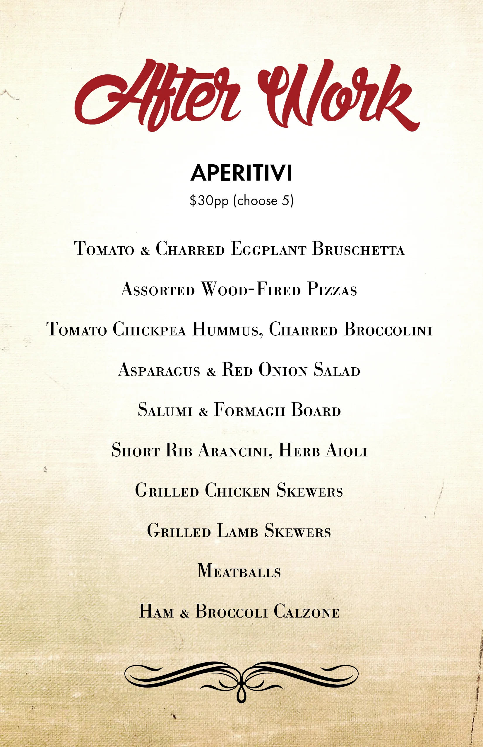 Front of special menu.