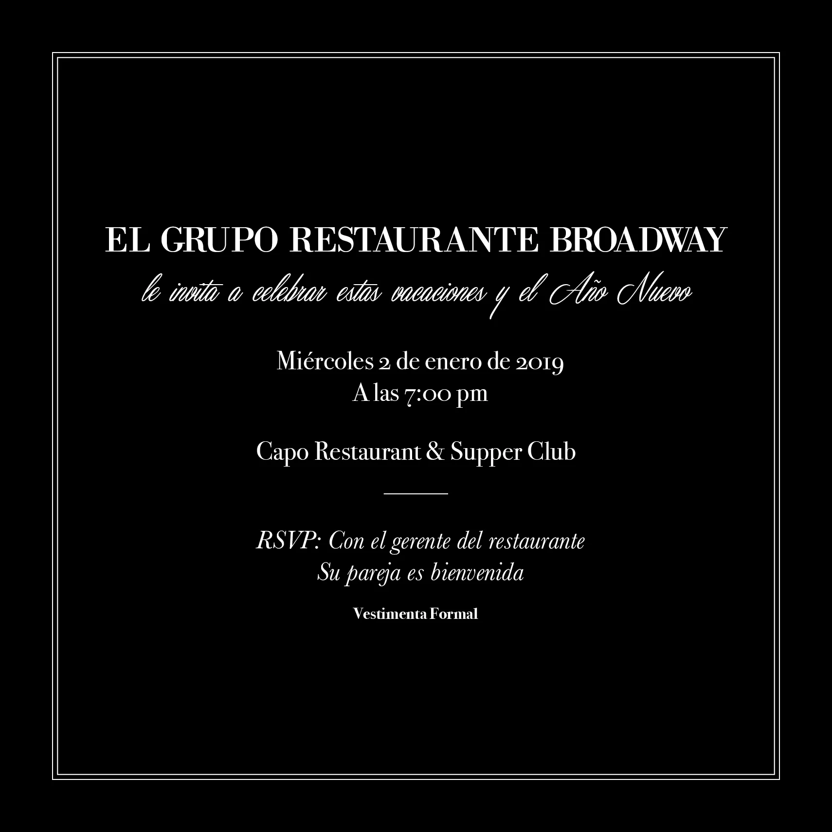 Back of Invitation - Spanish