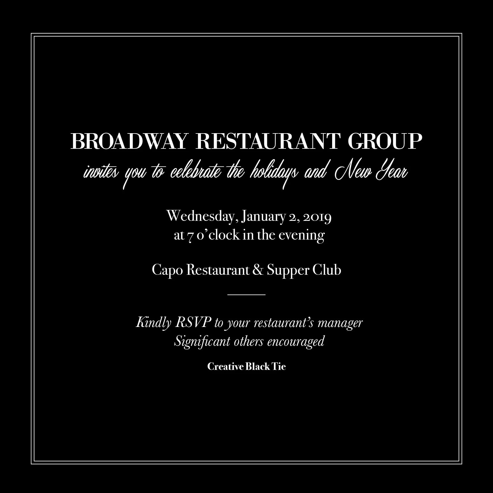 Front of Invitation - English