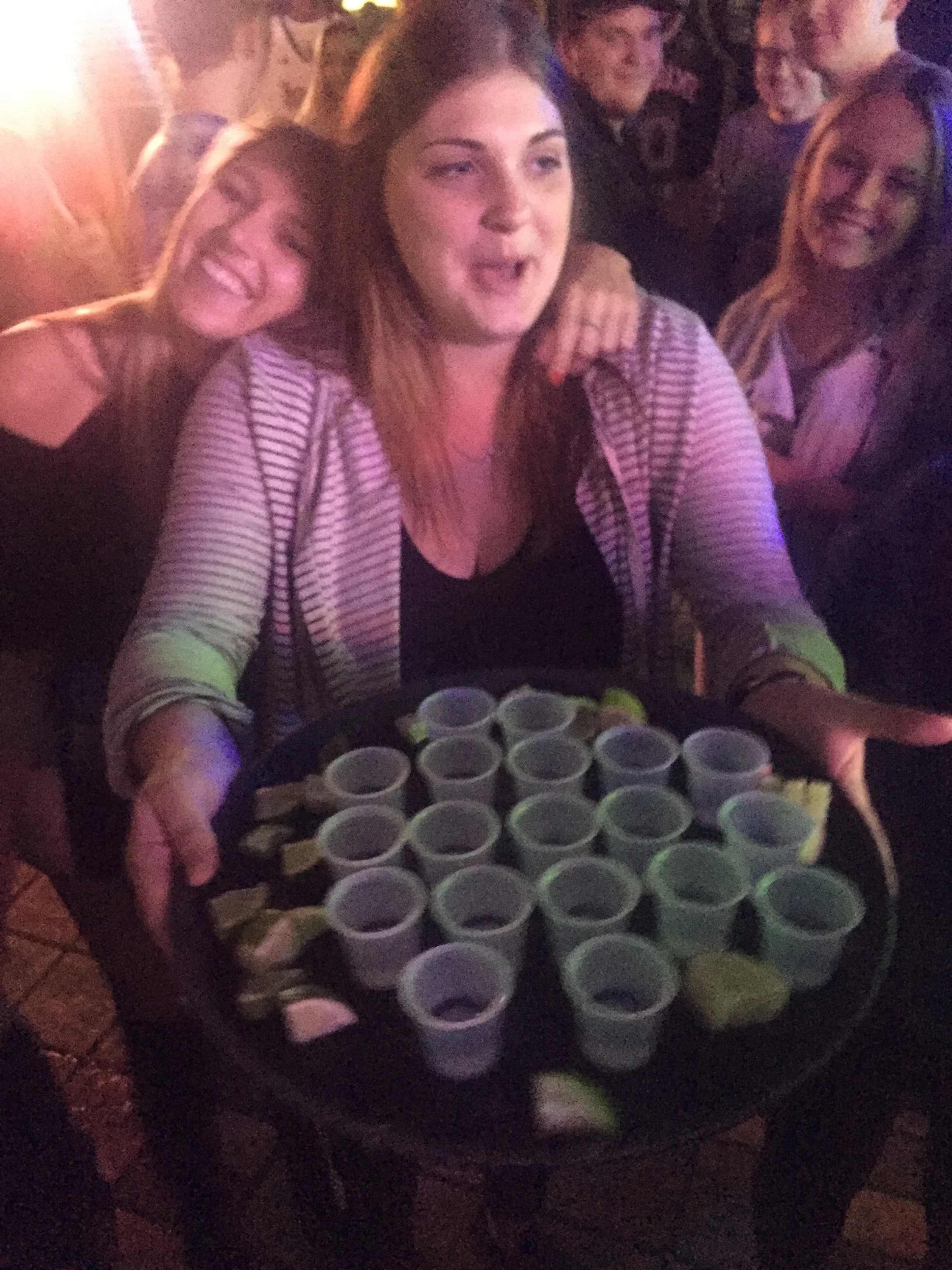 This is the round of congratulatory shots my dear friend MK bought me.