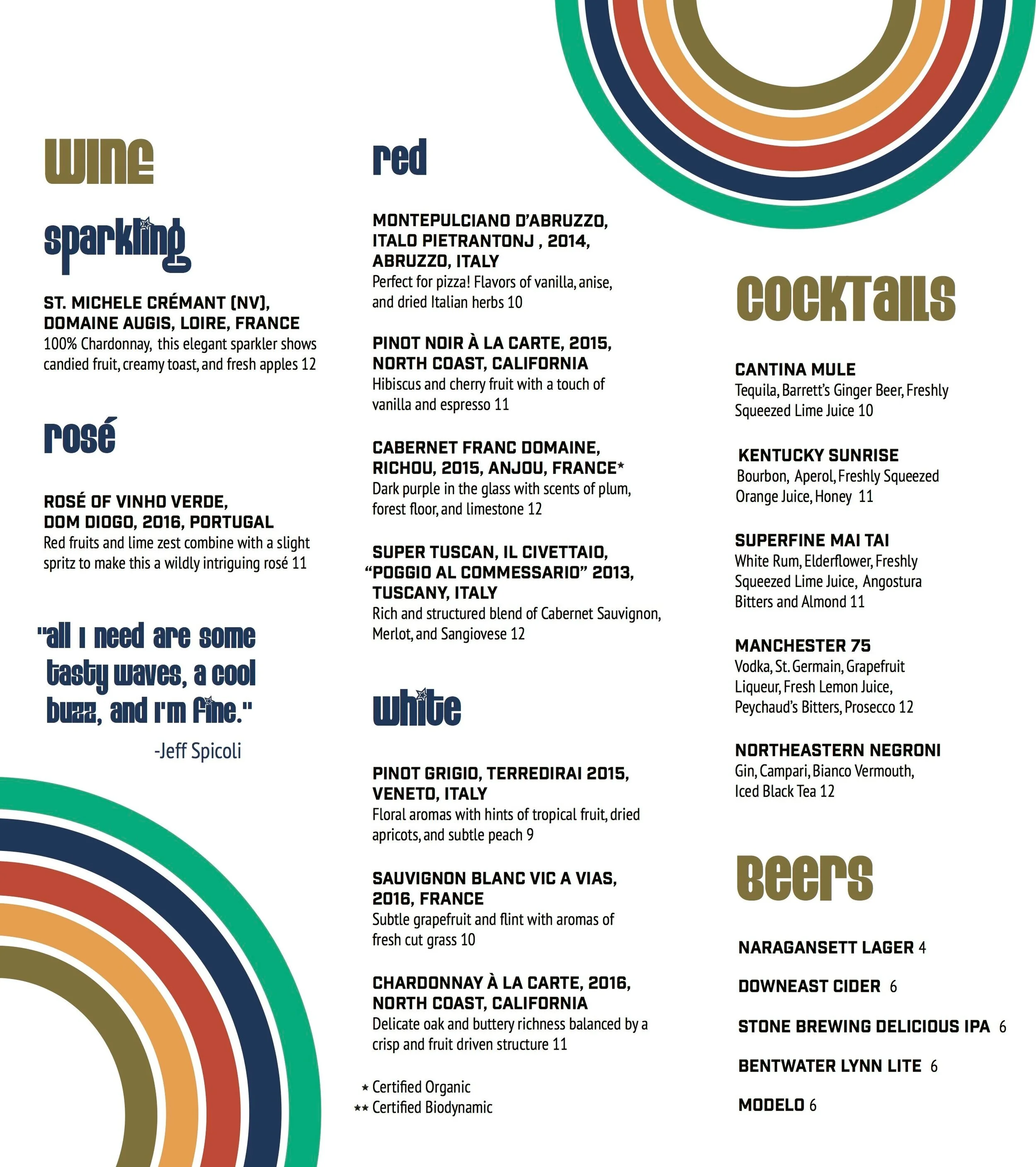 Superfine Drink Menu