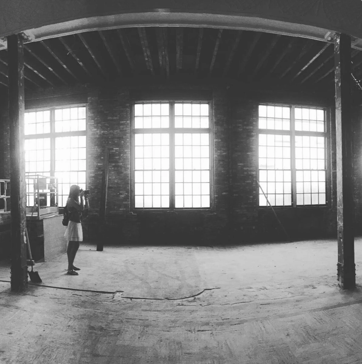 Snapping pics of the Ledger construction, located in the former Salem Savings Bank.