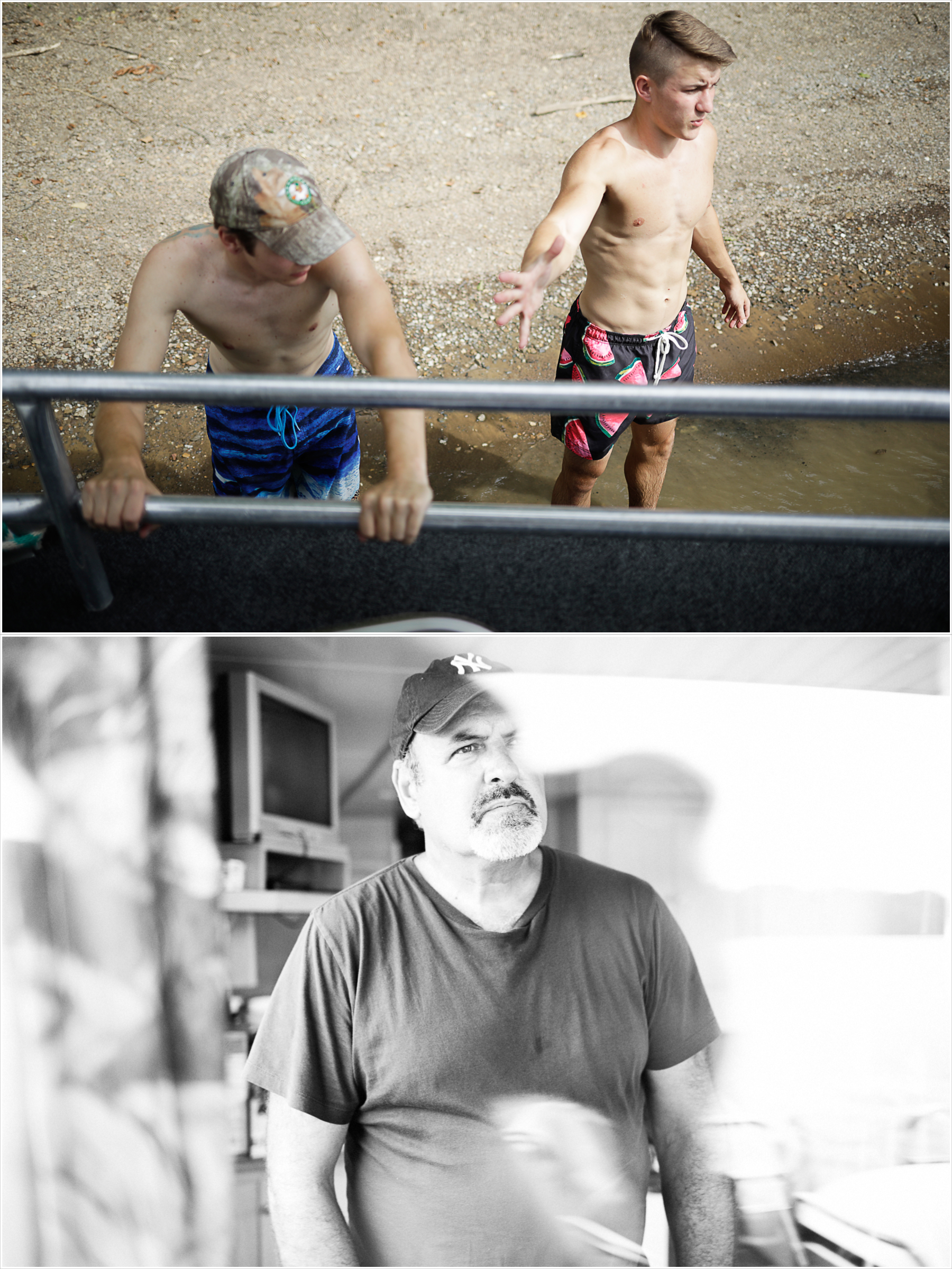 boys helping tie off A house boat to land | J.B. TOLS