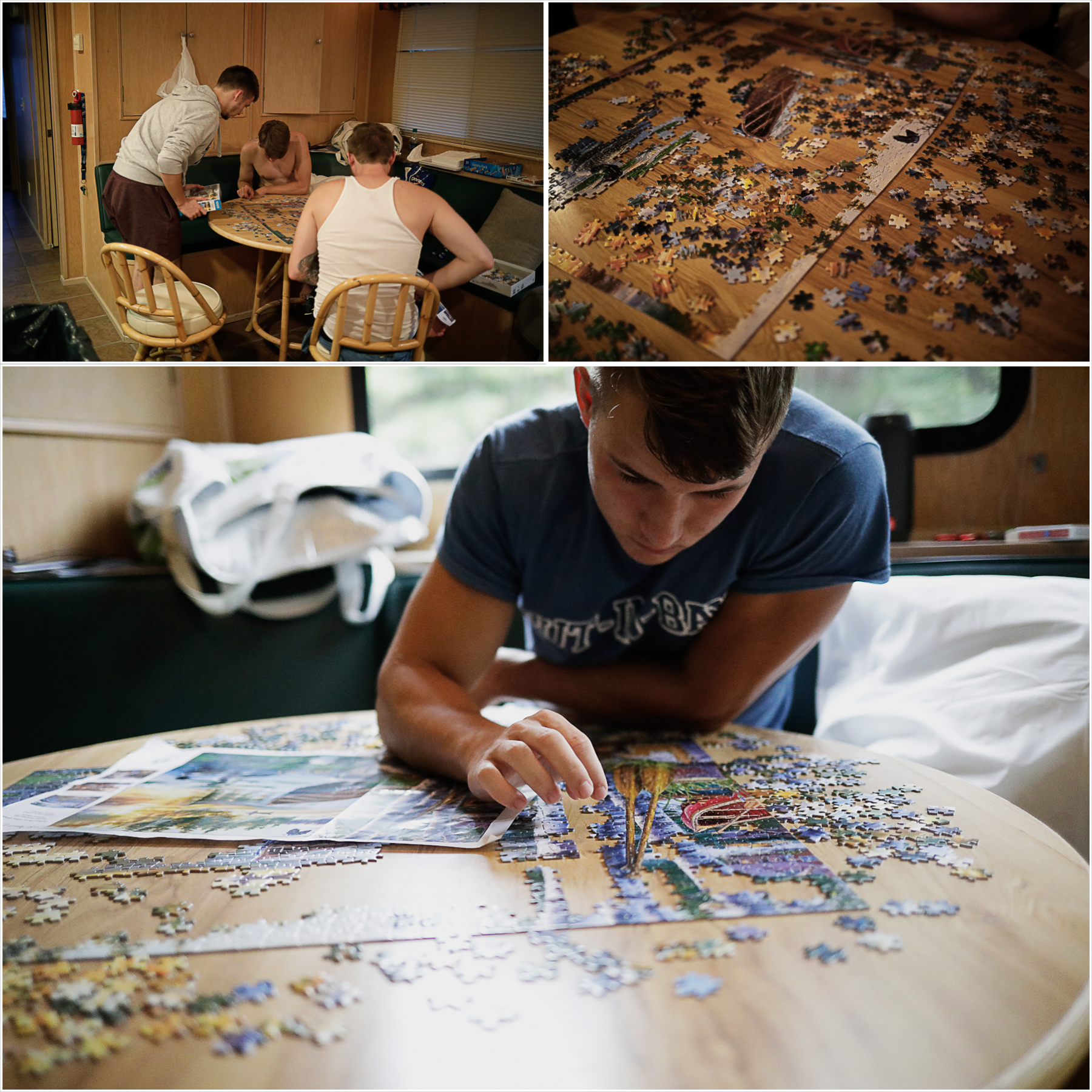 Putting puzzles together on the houseboat | Our Dale Hallow House Boat Adventure | J.B. TOLS