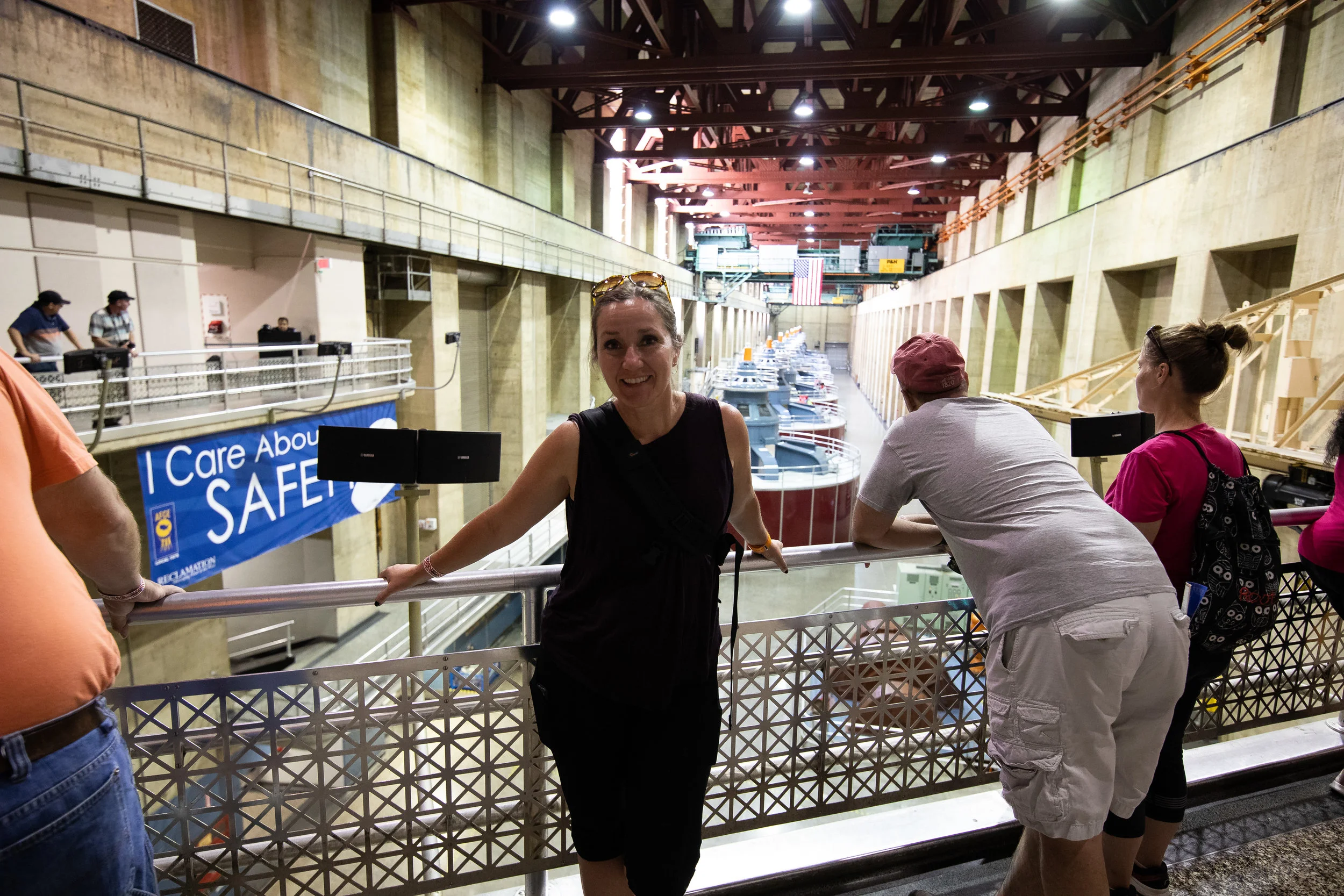 Me in front of the many turbines that run the Hoover Dam