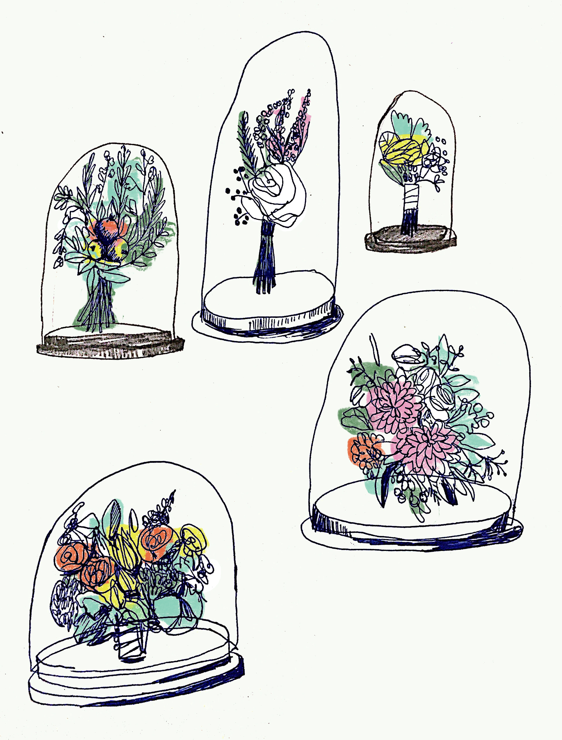 Bell Jar and Flowers 