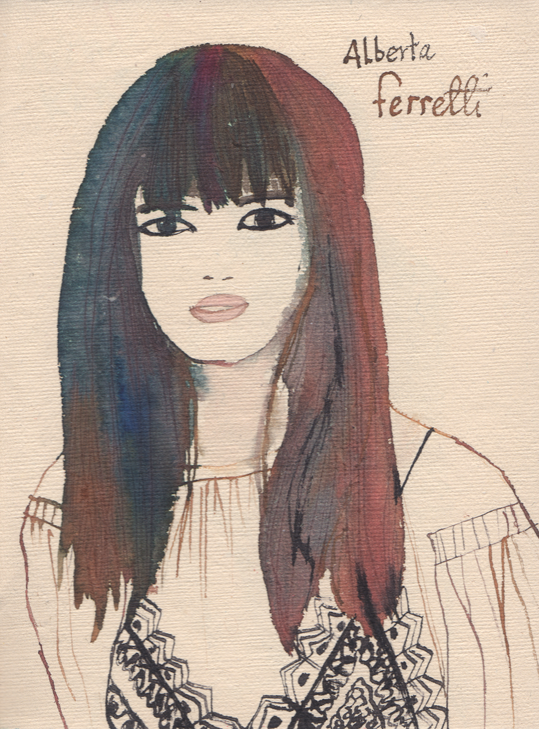 100 days of Fashion sketchbooks  | Alberta Ferretti