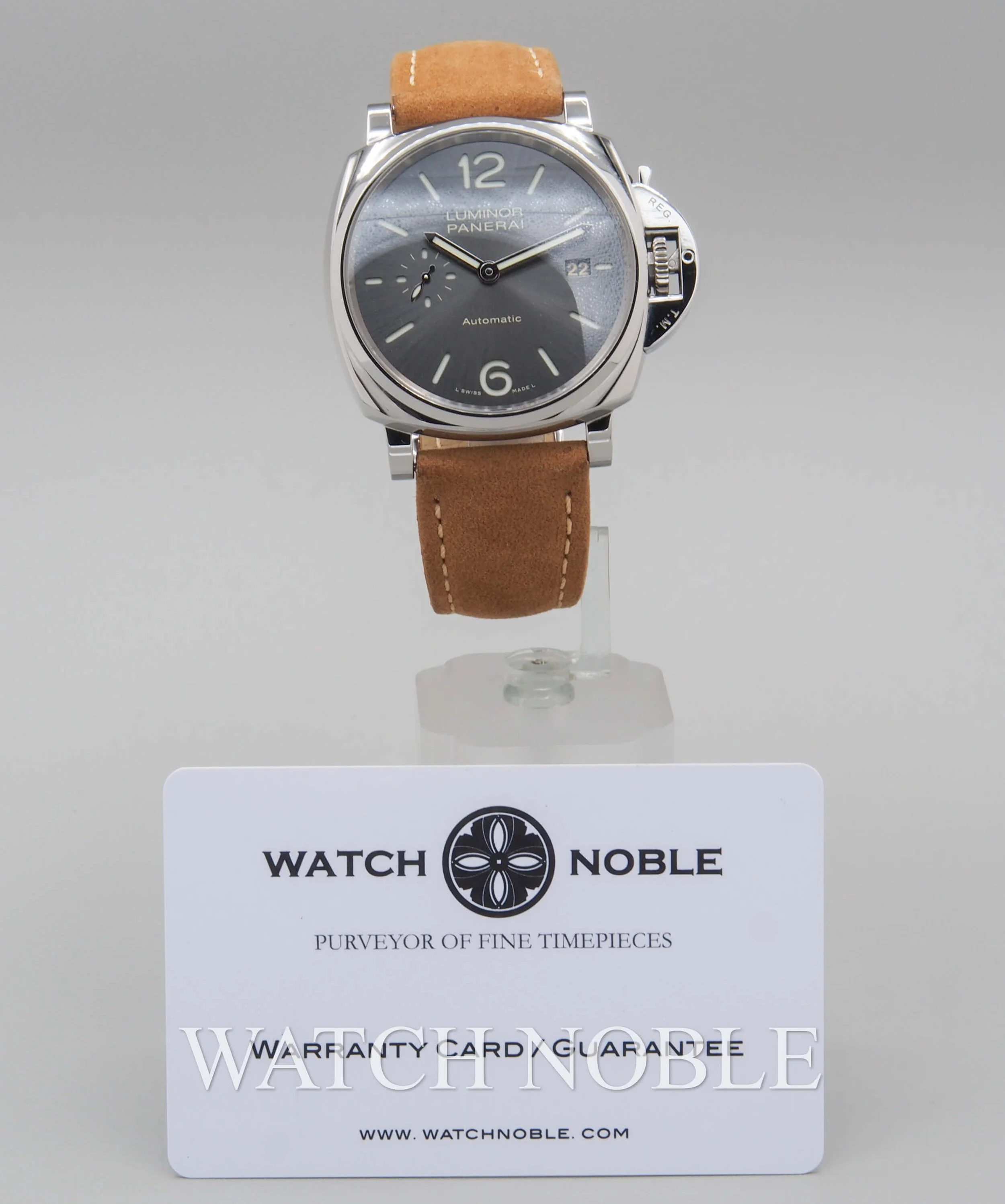 Pre-owned Panerai Luminor Due 3 Days 42mm Grey Dial PAM904