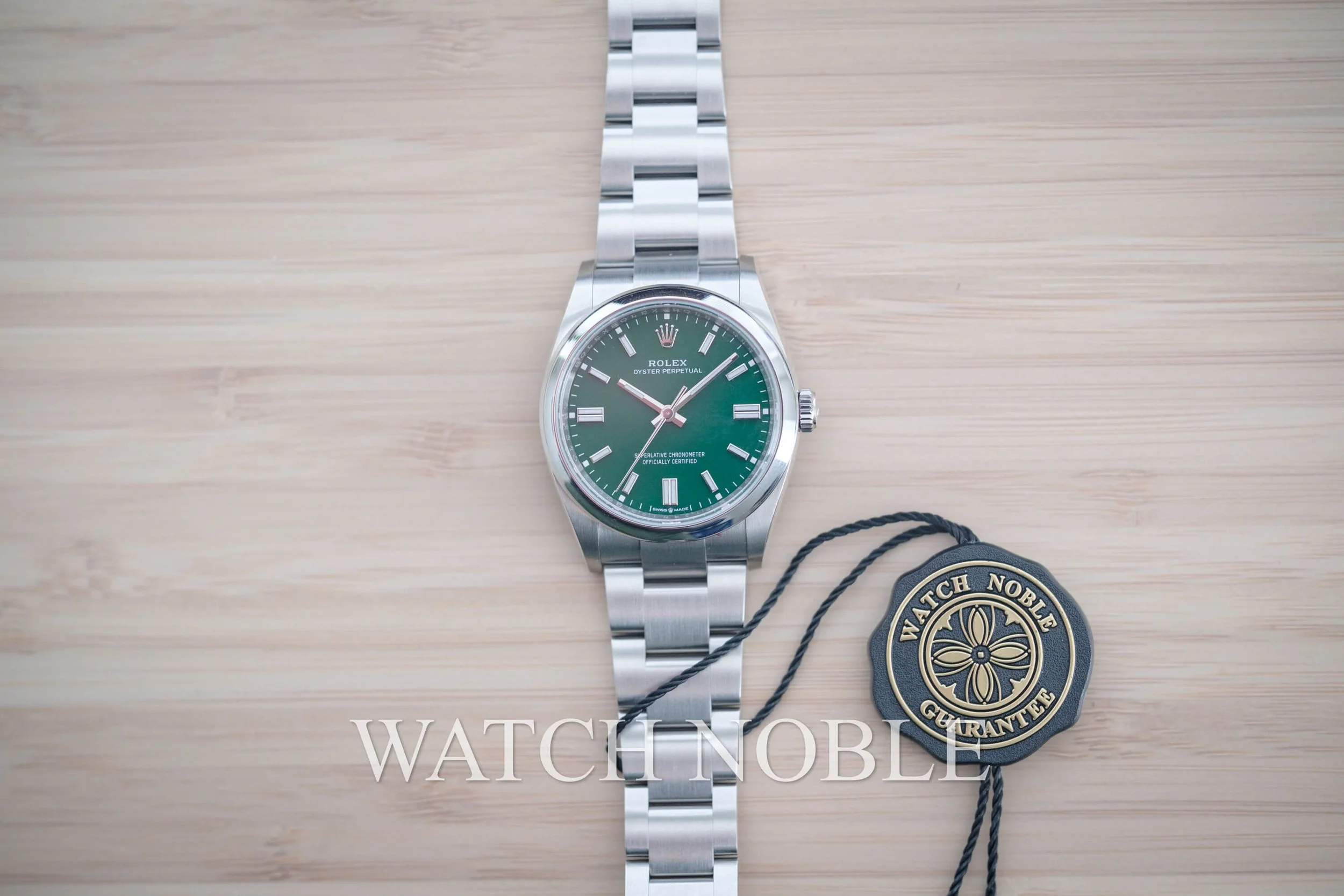 Pre-owned Rolex 126000 Oyster Perpetual 36mm Green Dial Steel