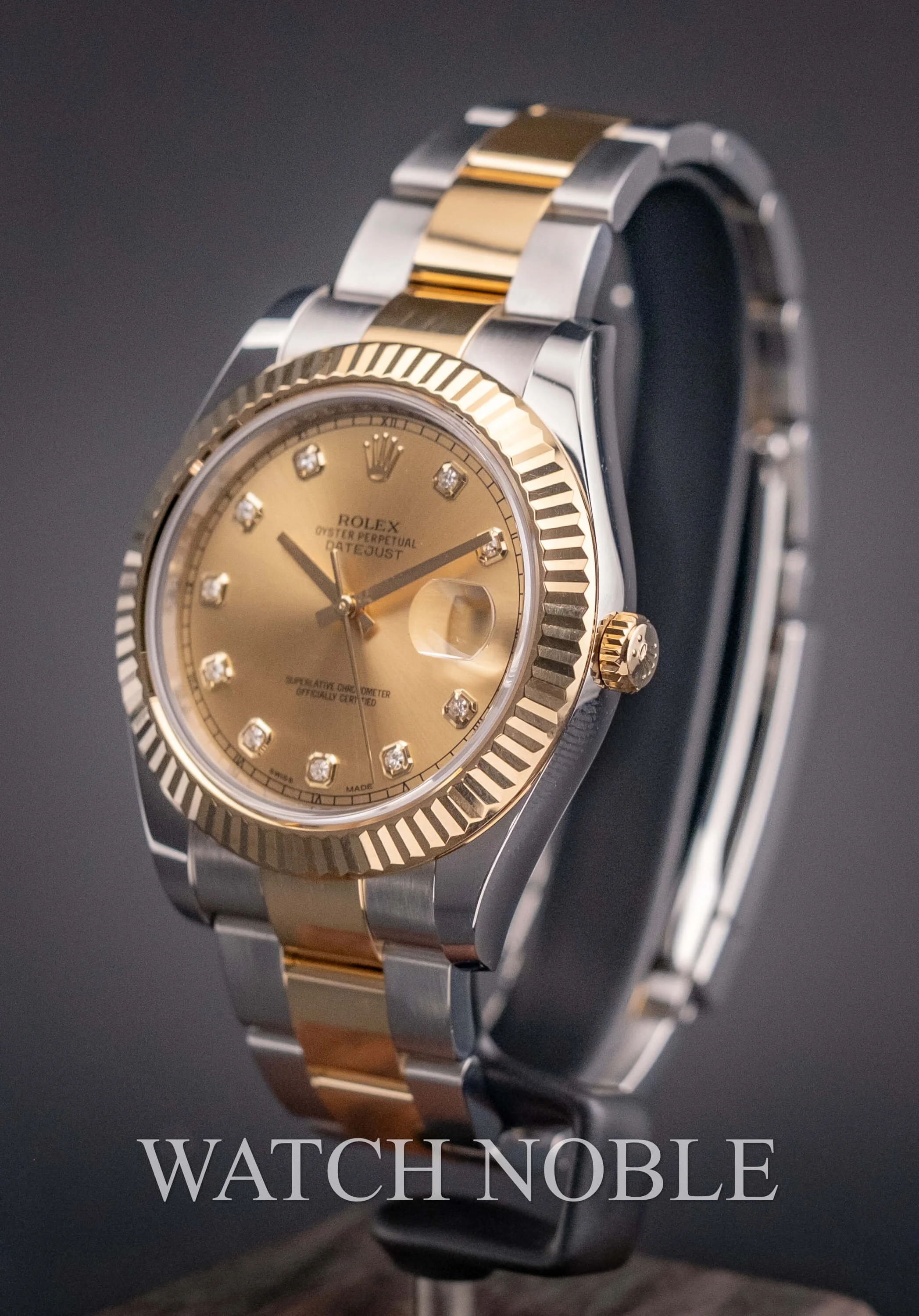 Pre-owned Rolex Datejust II 41mm Factory Champagne Diamond Dial 116333