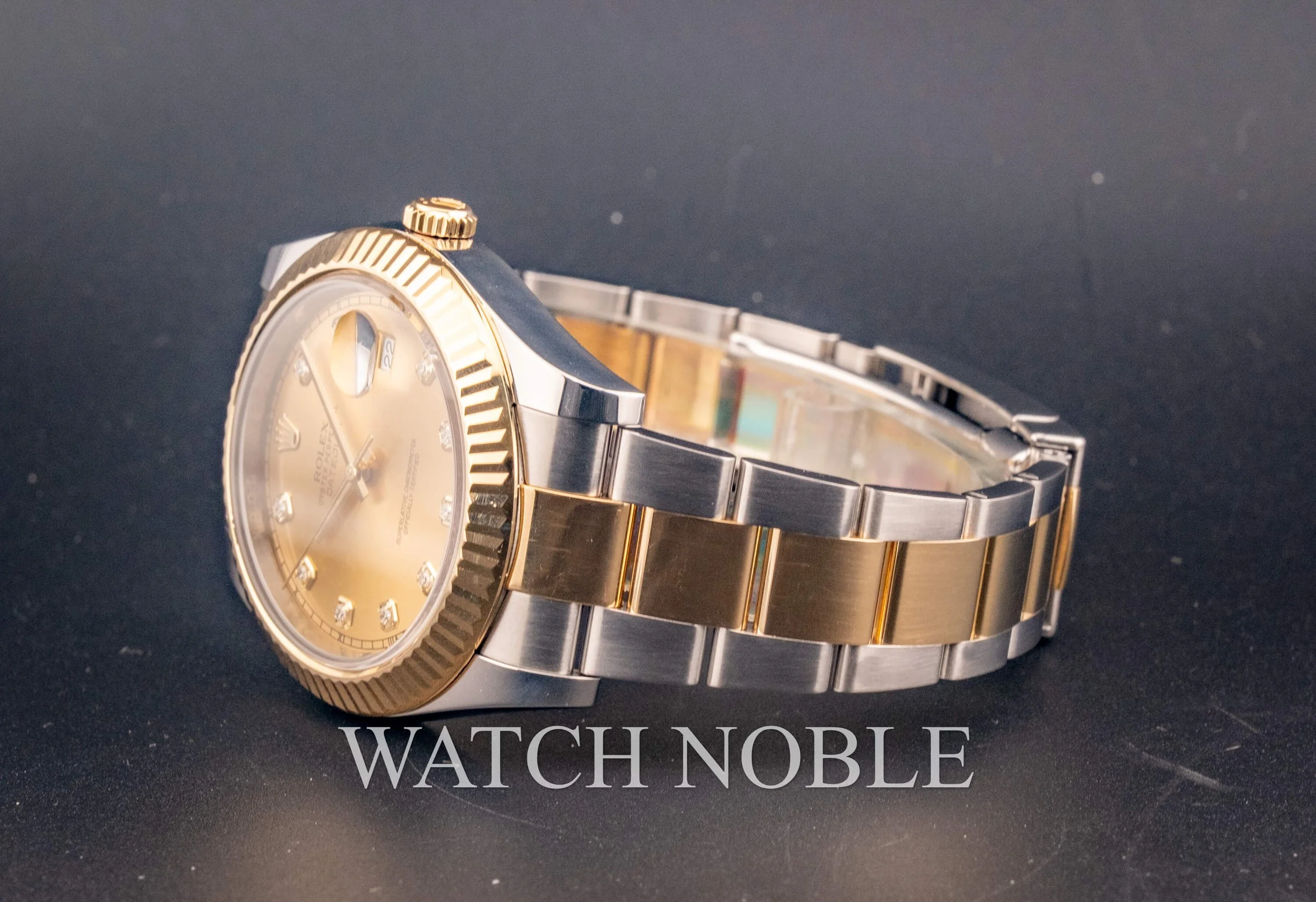 Pre-owned Rolex Datejust II 41mm Factory Champagne Diamond Dial 116333