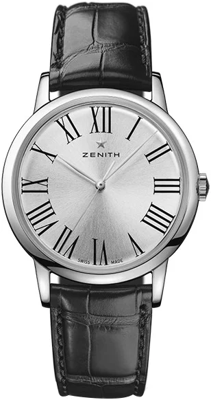 Zenith Elite Classic Silver Roman Dial 39mm Mens Watch 03.2290.679 