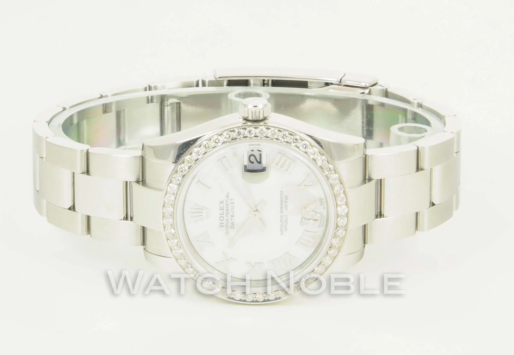 buy online Rolex Datejust Ladies 31mm MOP Roman Diamond VI Dial & Diamond Bezel Oyster 278240