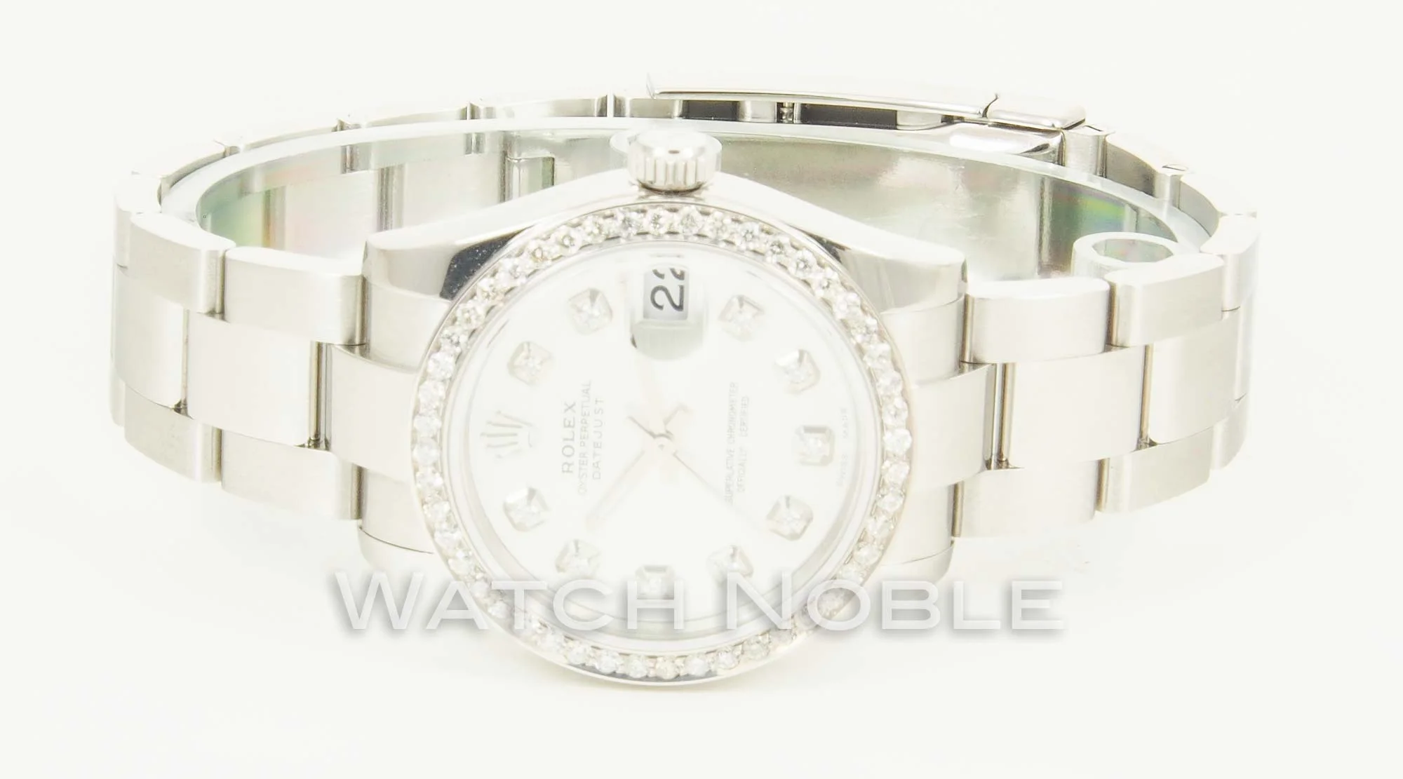 Rolex Datejust Ladies 31mm Silver Diamond Dial & Diamond Bezel Oyster 278240