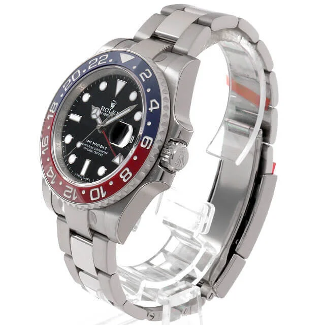 buy online Rolex GMT Master II Black Dial 18K White Gold Oyster Bracelet Pepsi Bezel 116719BLRO