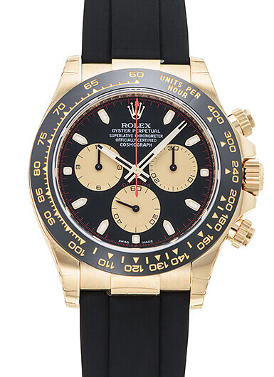 Rolex Cosmograph Daytona Black Dial with Gold Sub Dials 18K Yellow Gold 116518
