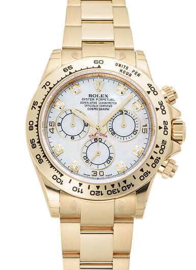 Rolex Cosmograph Daytona 18K Gold MOP Diamond Dial 40mm 116508