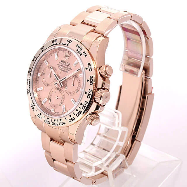 Rolex Cosmograph Daytona Rose Dial Baguette 116505