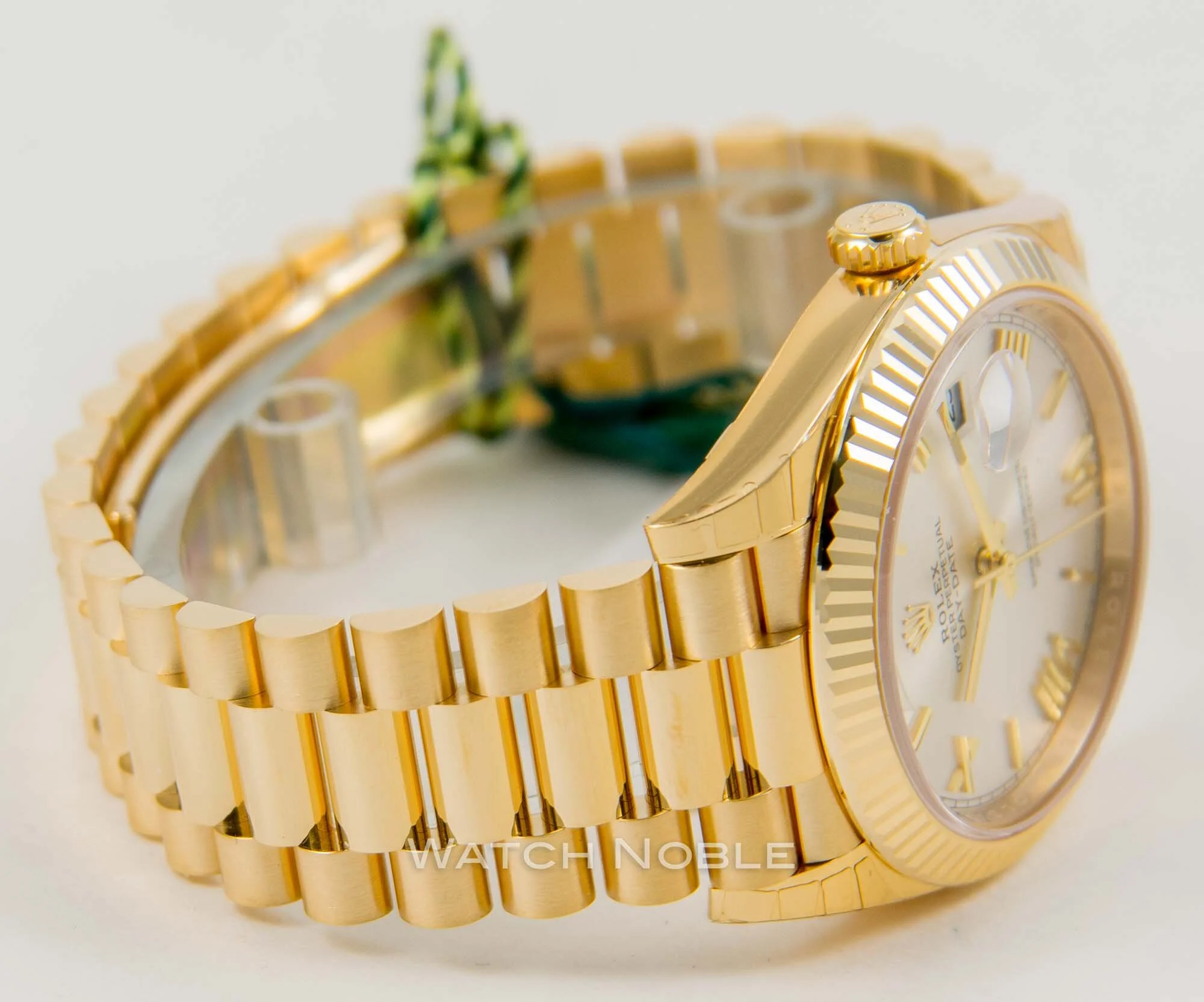 Rolex Day-Date 40mm Silver Roman Dial 18K Yellow Gold President 228238 