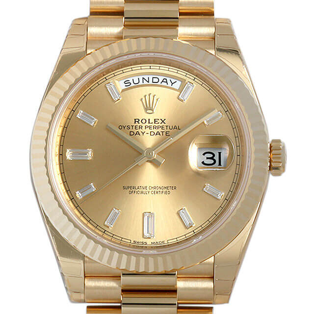 Rolex Day-Date 40 Rolex Day-Date 40 Diamond Baguette Dial 18K Yellow President 228238
