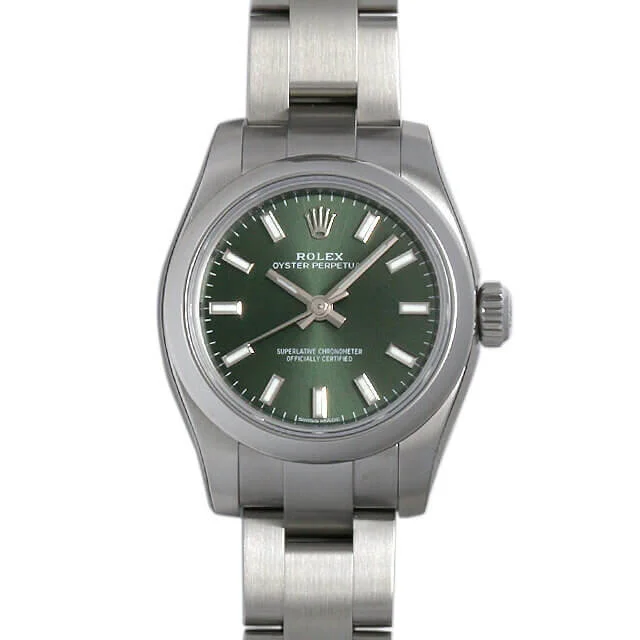 Rolex Green Index Dial 26mm Stainless Steel Oyster 176200 Ladies 