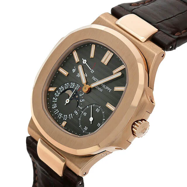 buy online Patek Philippe Nautilus 40mm 18k Rose Gold Leather 5712R-001 